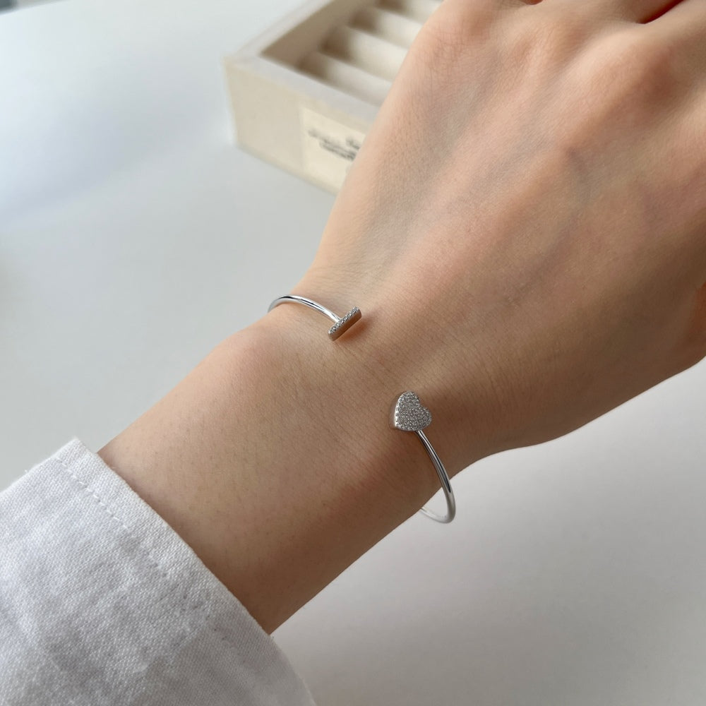 925 Silver Bangle Letter