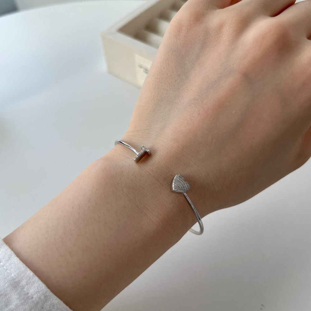 925 Silver Bangle Letter