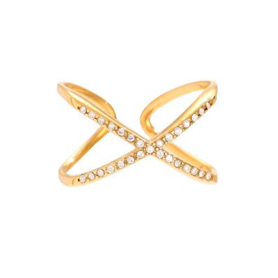 Adjustable Zirconia Criss-Cross Ring