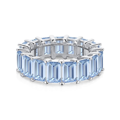 Blue Topaz Color Zirconia Silver Ring