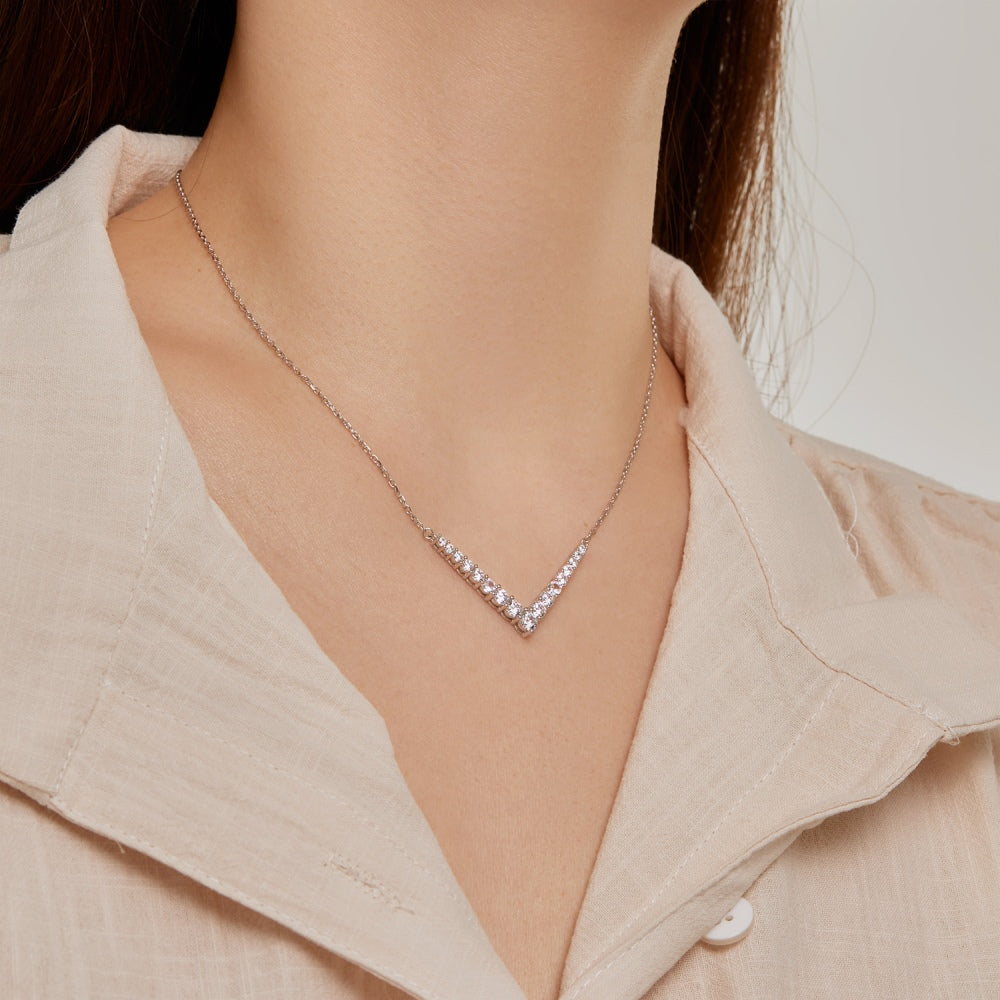Sterling Silver Zirconia Necklace