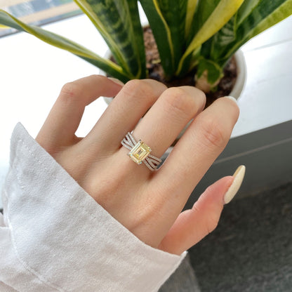 Golden Glow Yellow Citrine Solitaire Ring