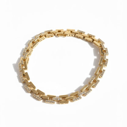 Armband mit 14K-Vergoldung und Zirkonia