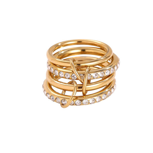 Eleganter Pavé-Ring mit Zirkonia